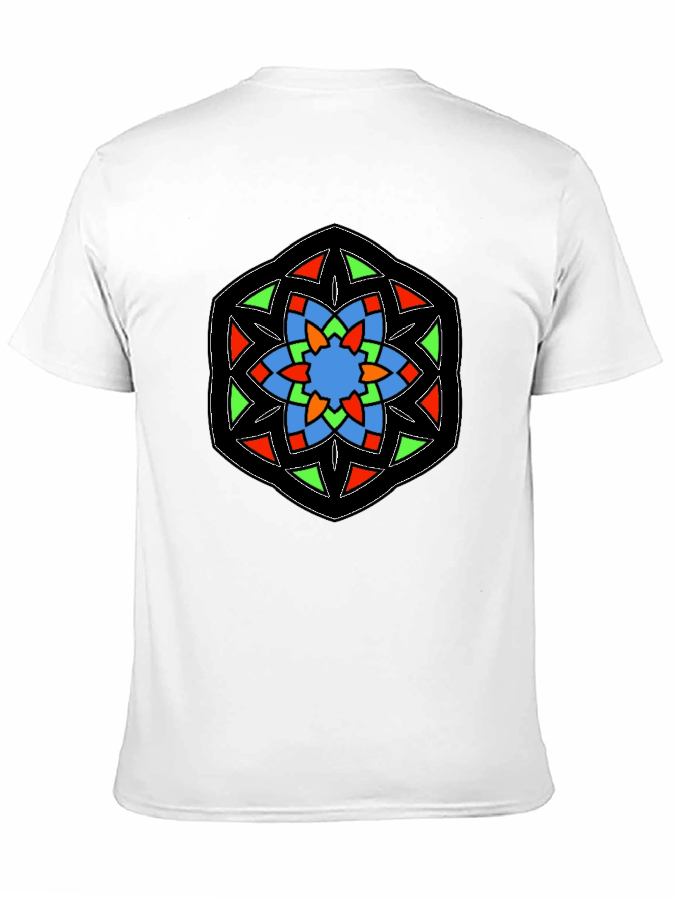 Geometric Mandala Design Black T-Shirt