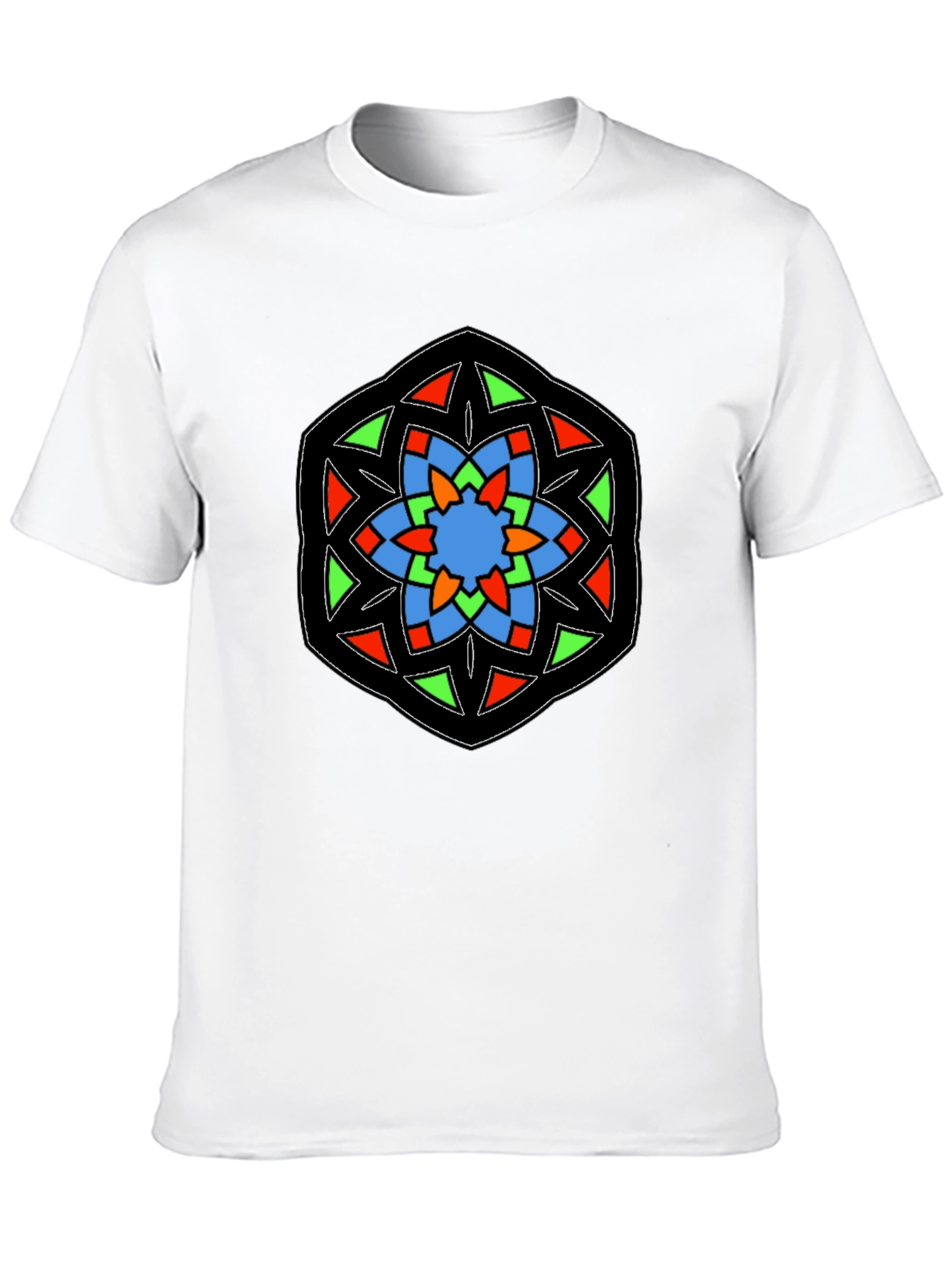 Geometric Mandala Design Black T-Shirt