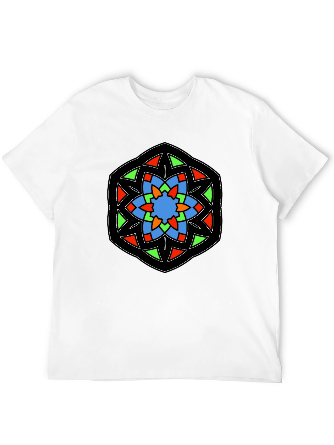 Geometric Mandala Design Black T-Shirt