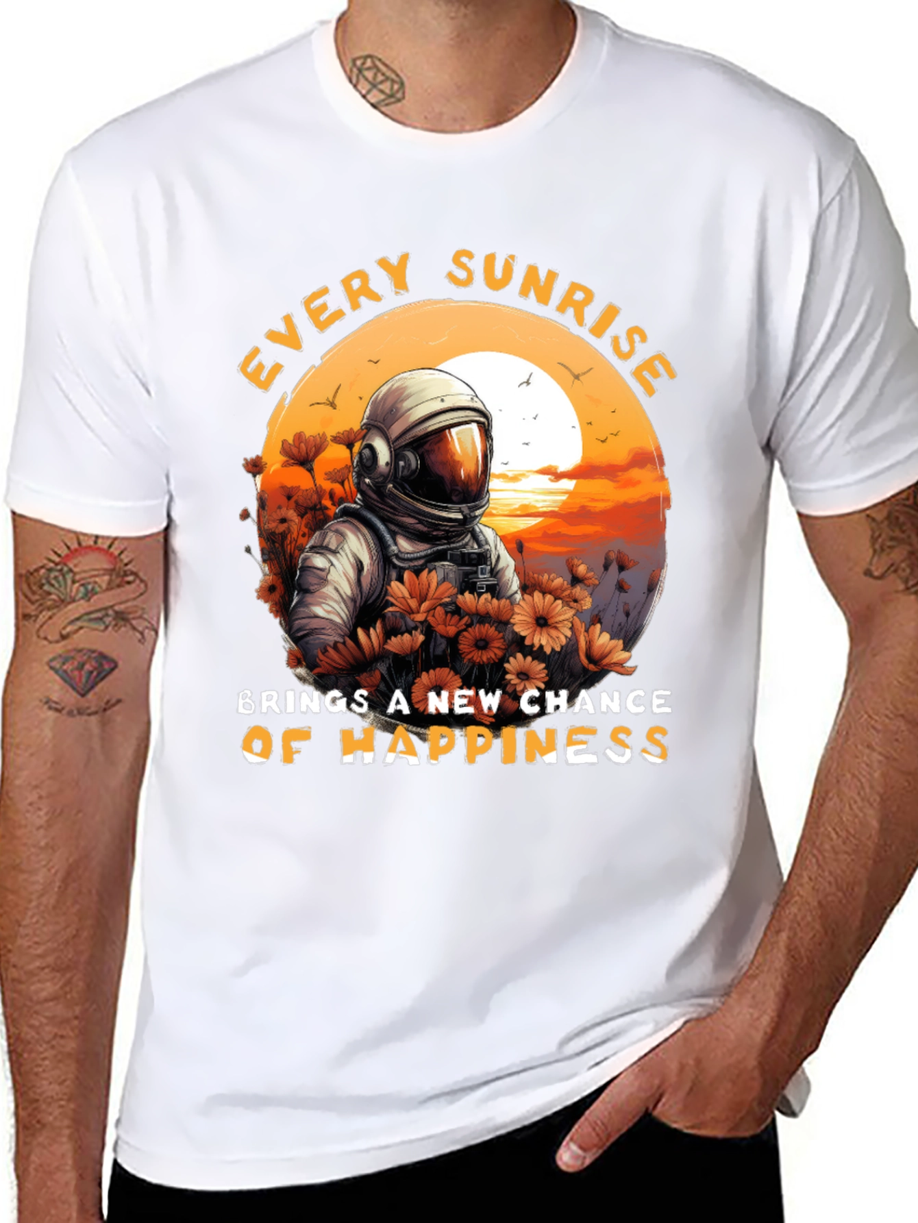 Sunrise Astronaut Graphic Tee - New Chance of Happiness