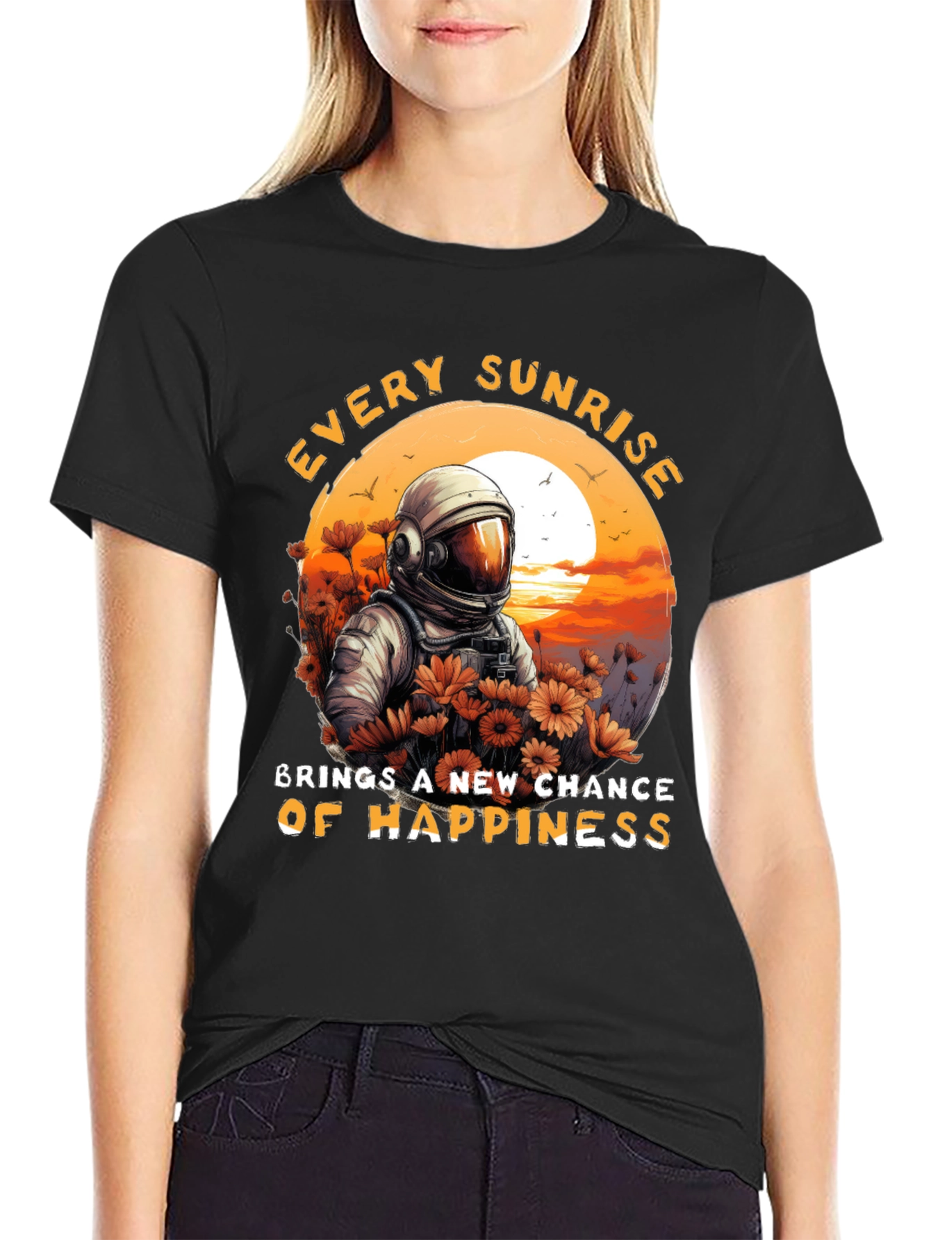 Sunrise Astronaut Graphic Tee - New Chance of Happiness