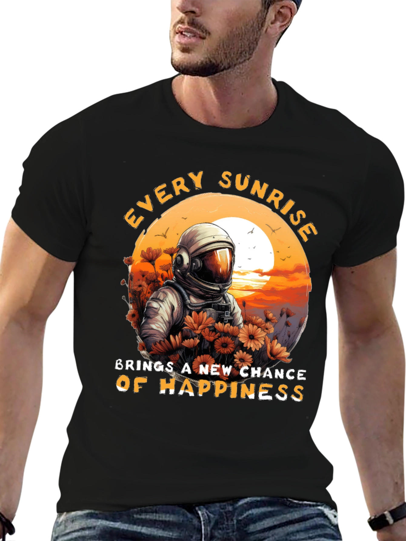 Sunrise Astronaut Graphic Tee - New Chance of Happiness