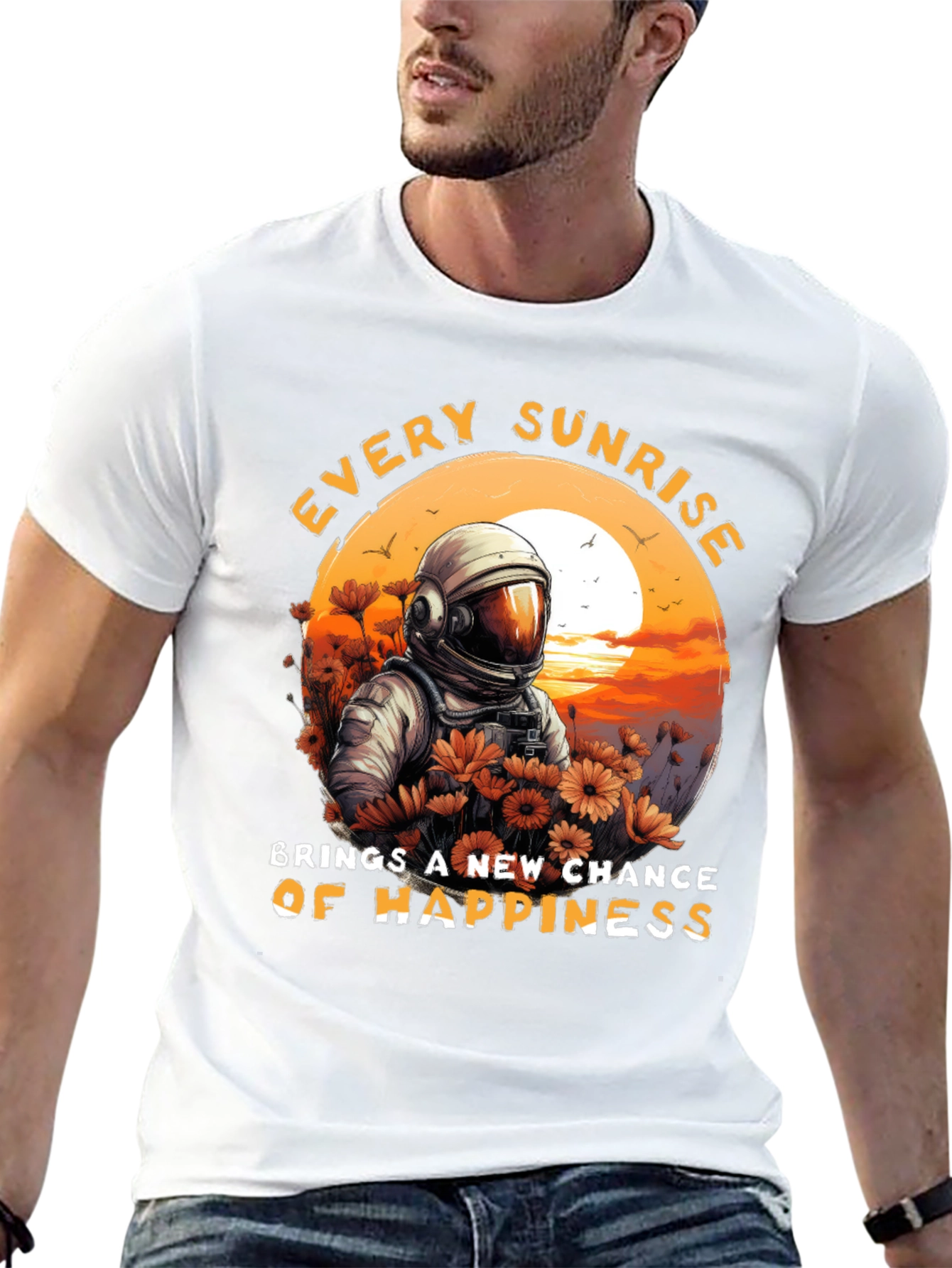 Sunrise Astronaut Graphic Tee - New Chance of Happiness