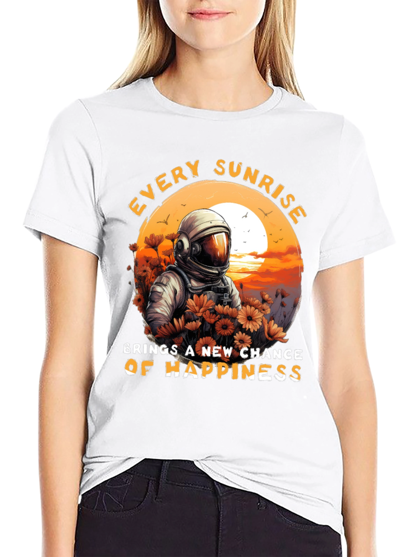 Sunrise Astronaut Graphic Tee - New Chance of Happiness