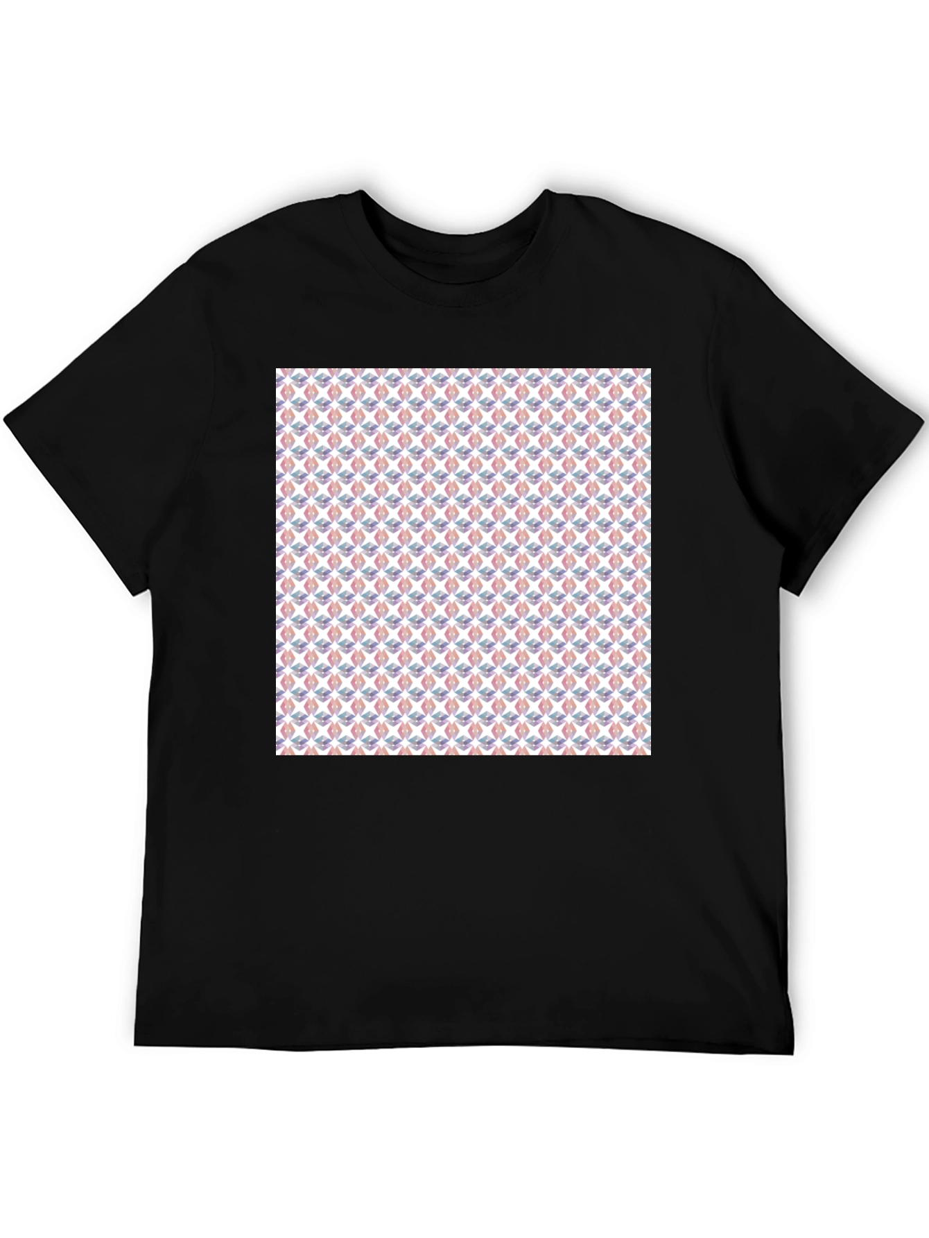 Patterned Graphic Tee - Stylish Mens Black T-Shirt