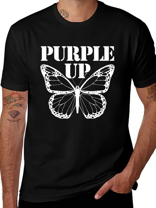 Purple Up Butterfly Graphic T-Shirt