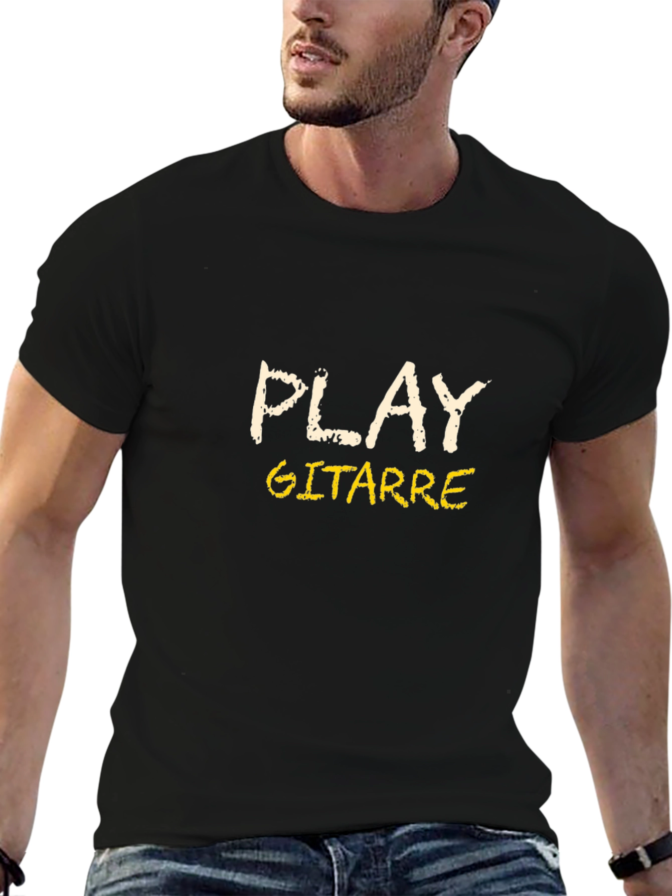 Play Guitar T-Shirt - Black Cotton Tee