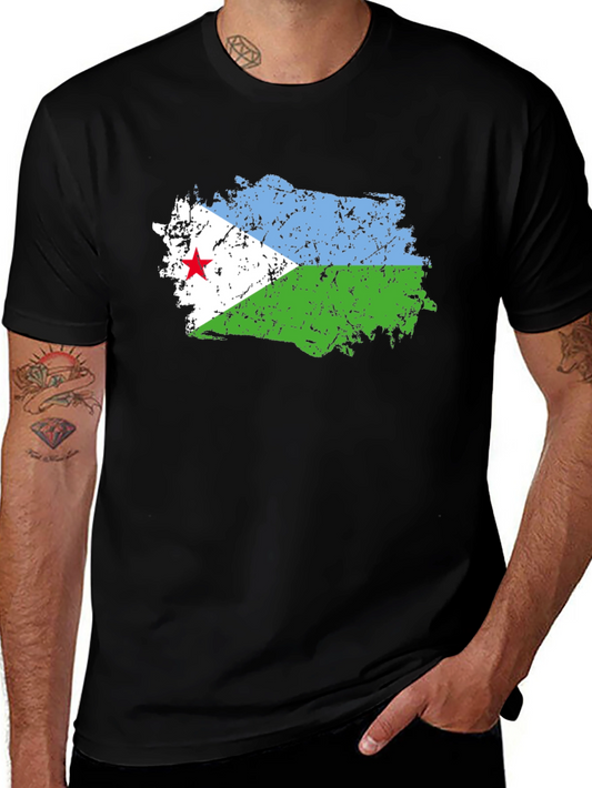 Djibouti Flag T-Shirt - Black Graphic Tee
