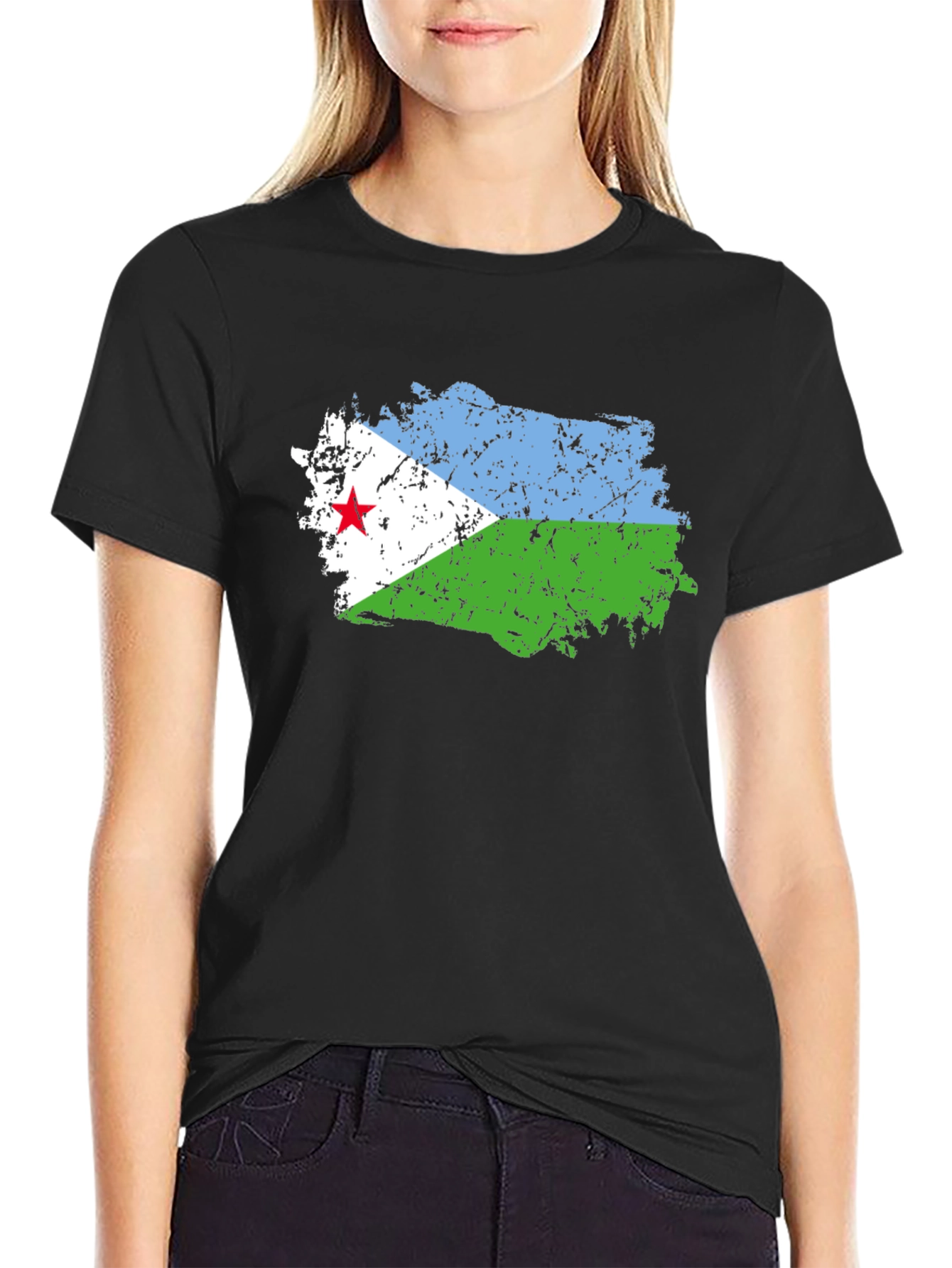 Djibouti Flag T-Shirt - Black Graphic Tee