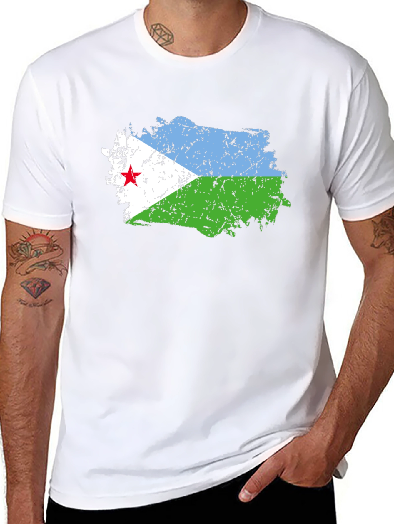 Djibouti Flag T-Shirt - Black Graphic Tee