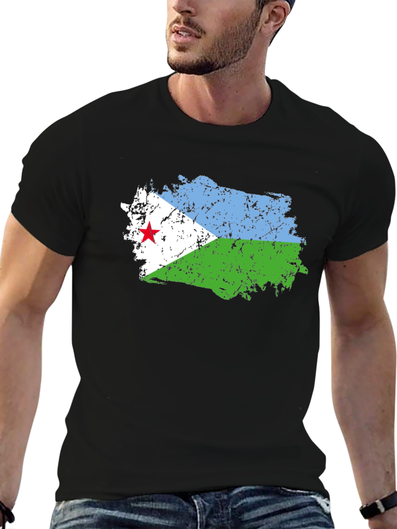 Djibouti Flag T-Shirt - Black Graphic Tee