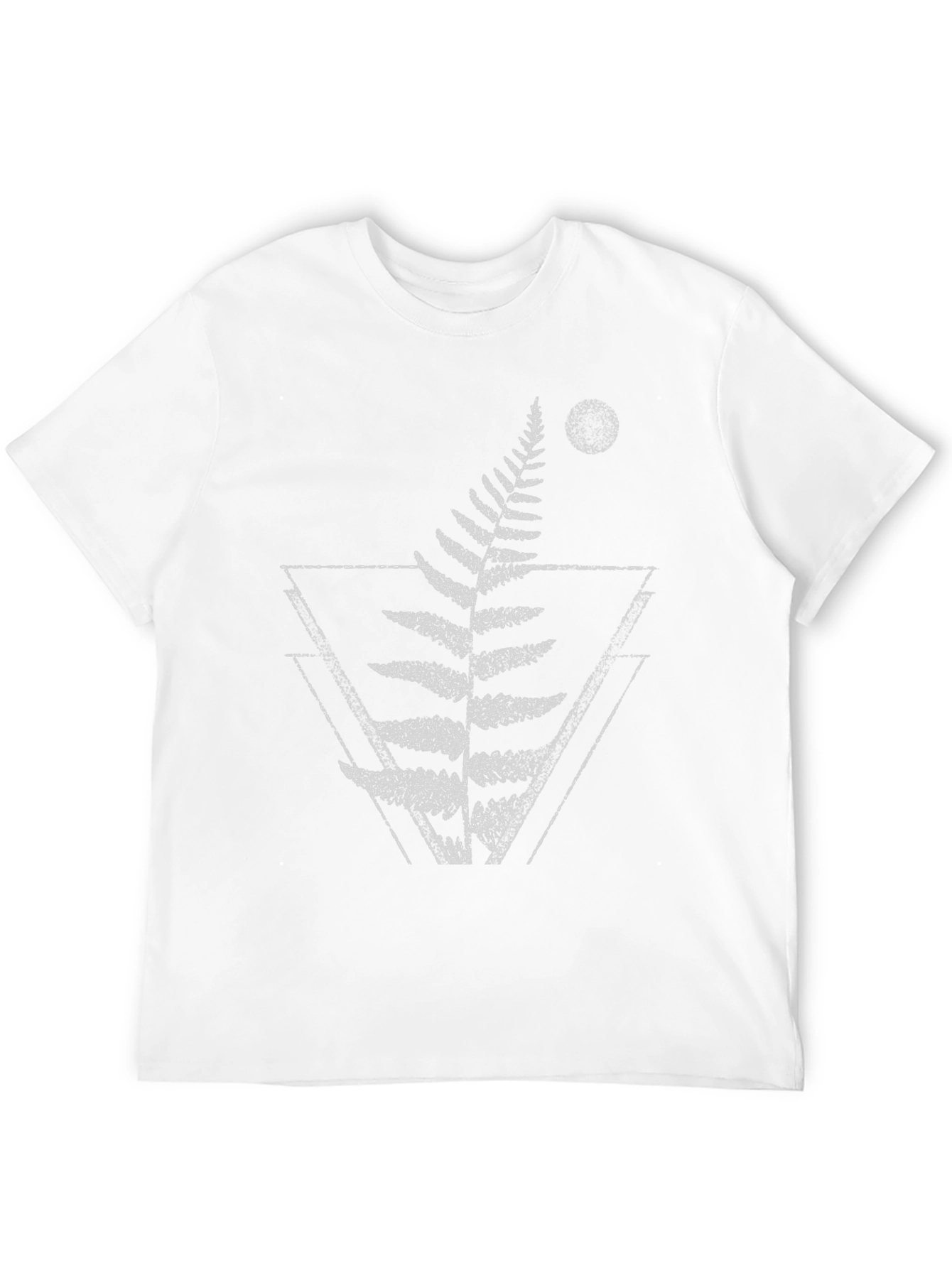 Geometric Fern Graphic T-Shirt - Trendy Black Tee