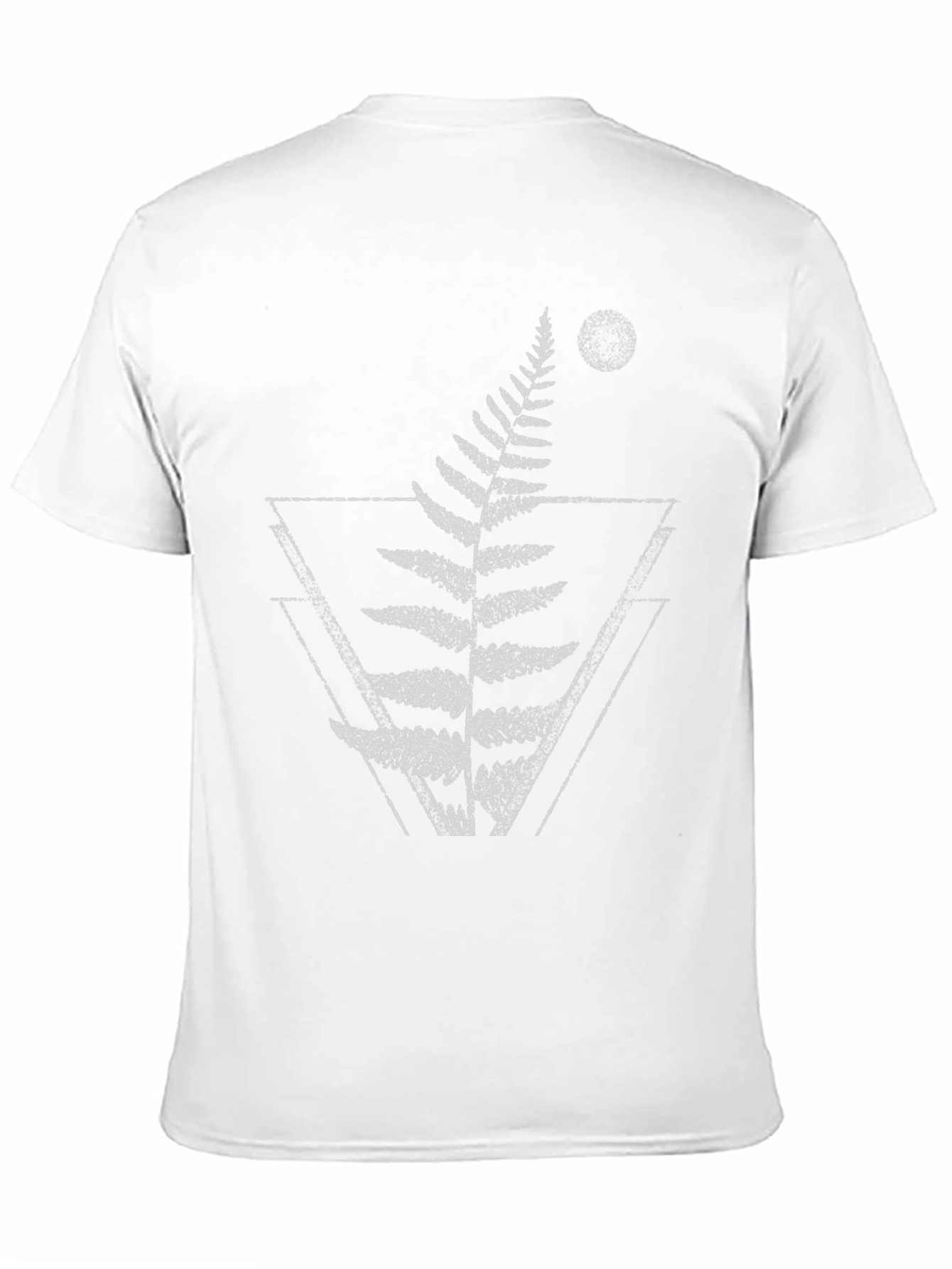 Geometric Fern Graphic T-Shirt - Trendy Black Tee