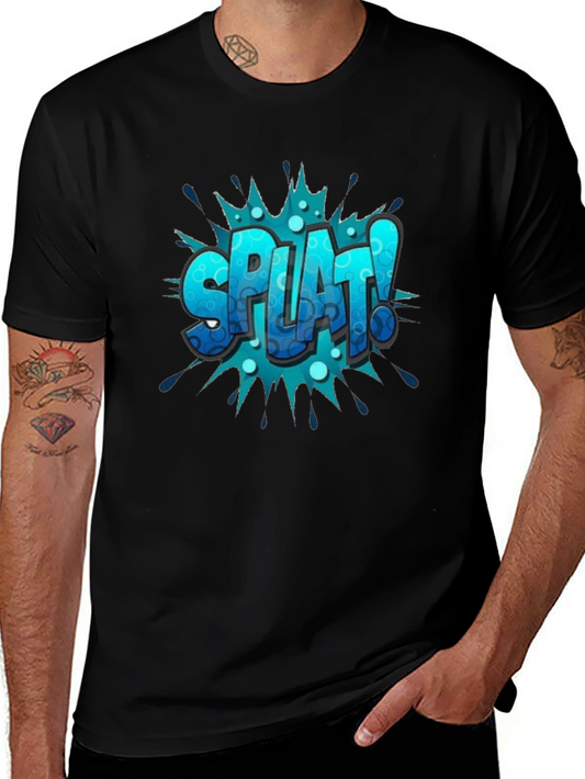 Mens Black Splat! Graphic Print Tee