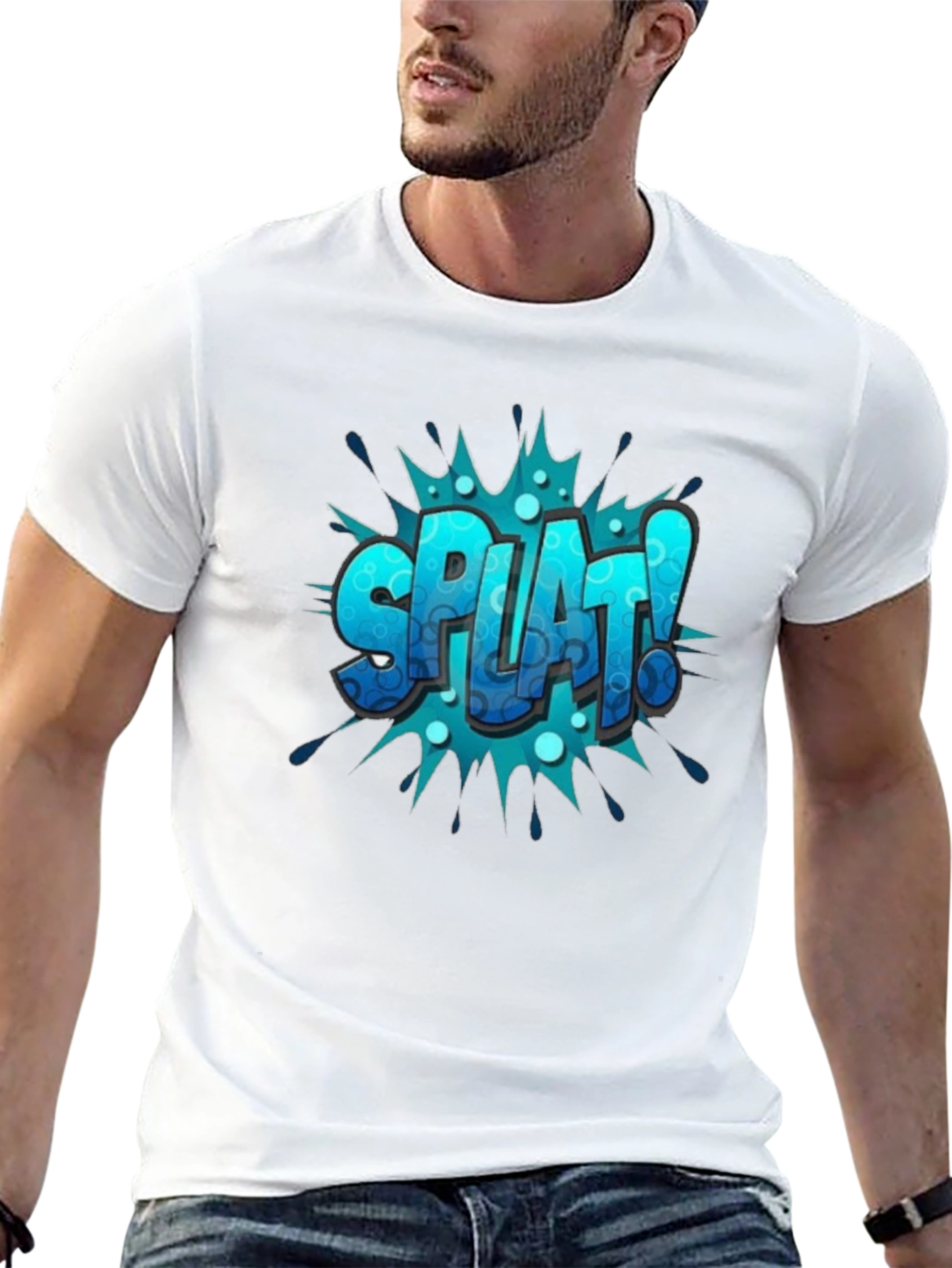 Mens Black Splat! Graphic Print Tee