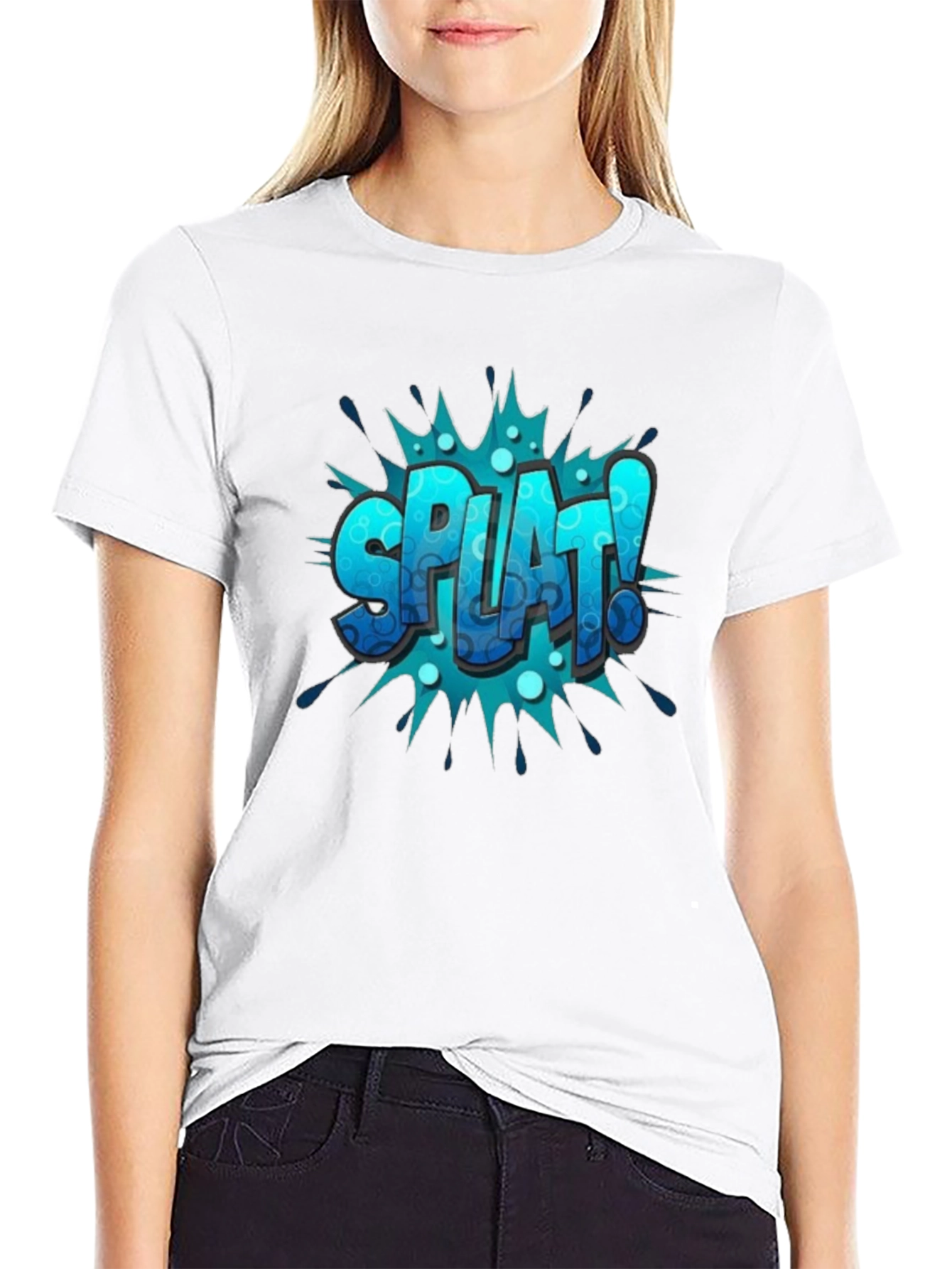 Mens Black Splat! Graphic Print Tee