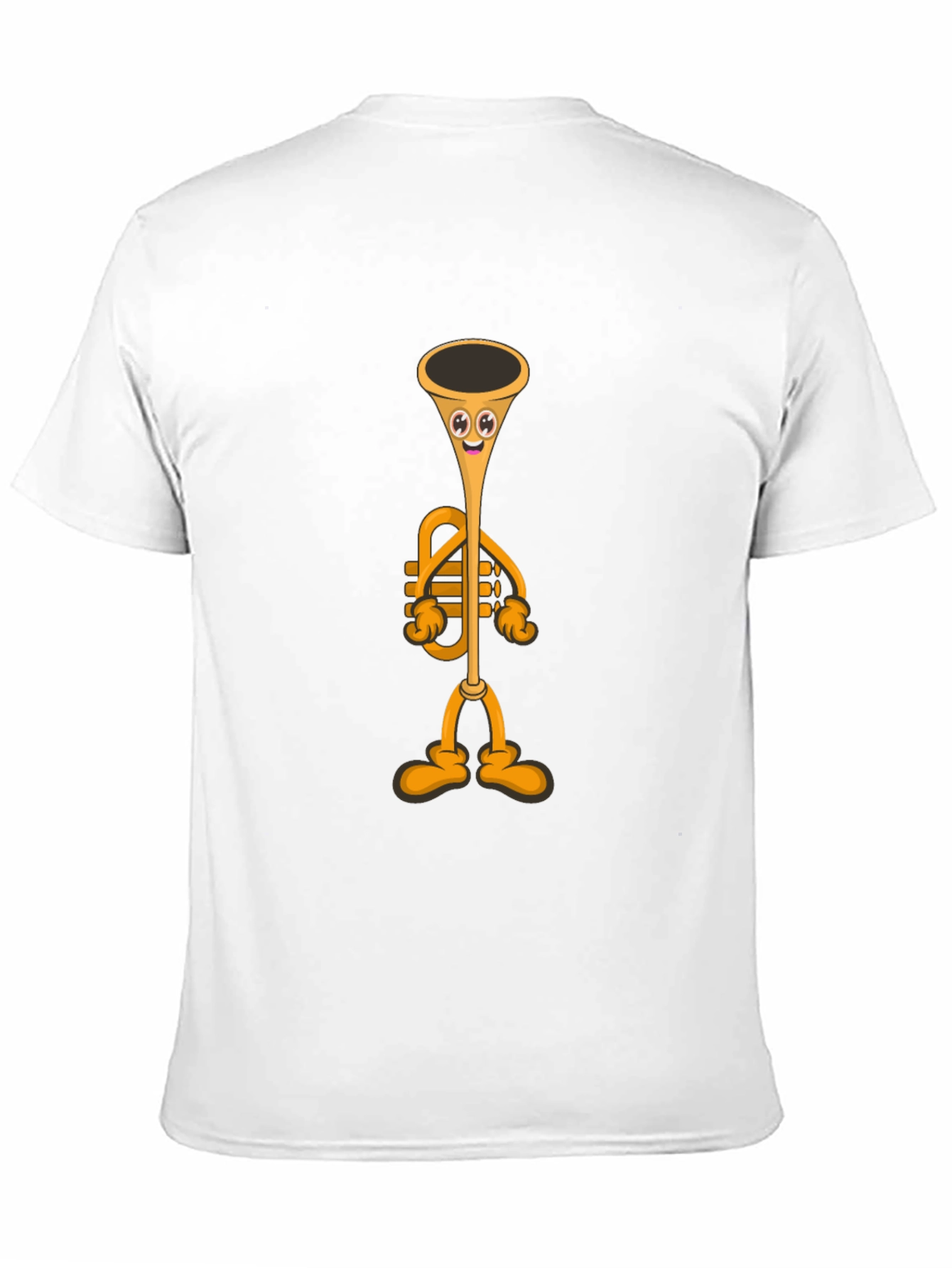 Cartoon Trumpet Graphic Tee - Black