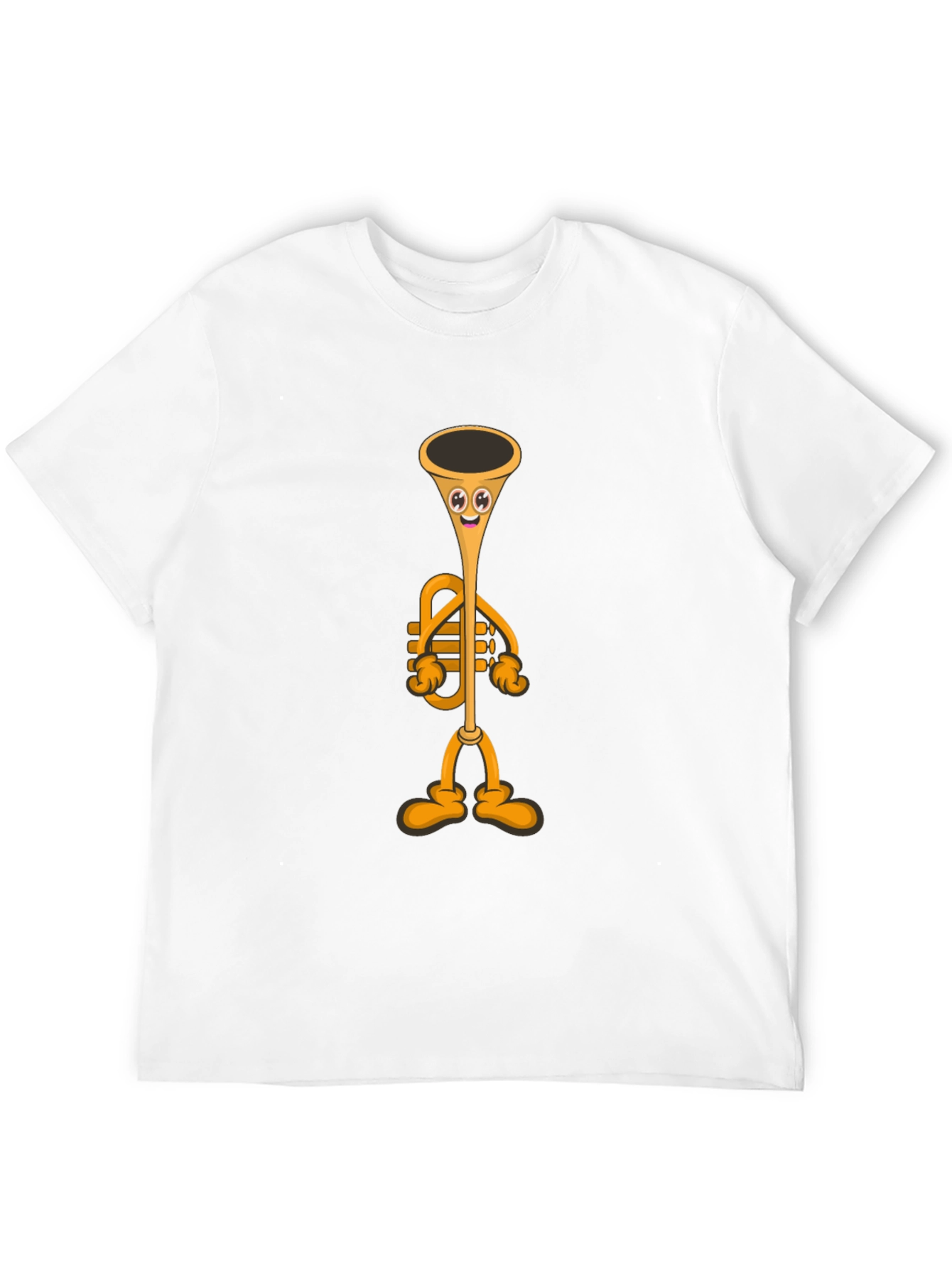Cartoon Trumpet Graphic Tee - Black