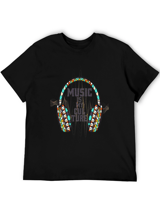 Music is My Culture Graphic Black T-Shirt