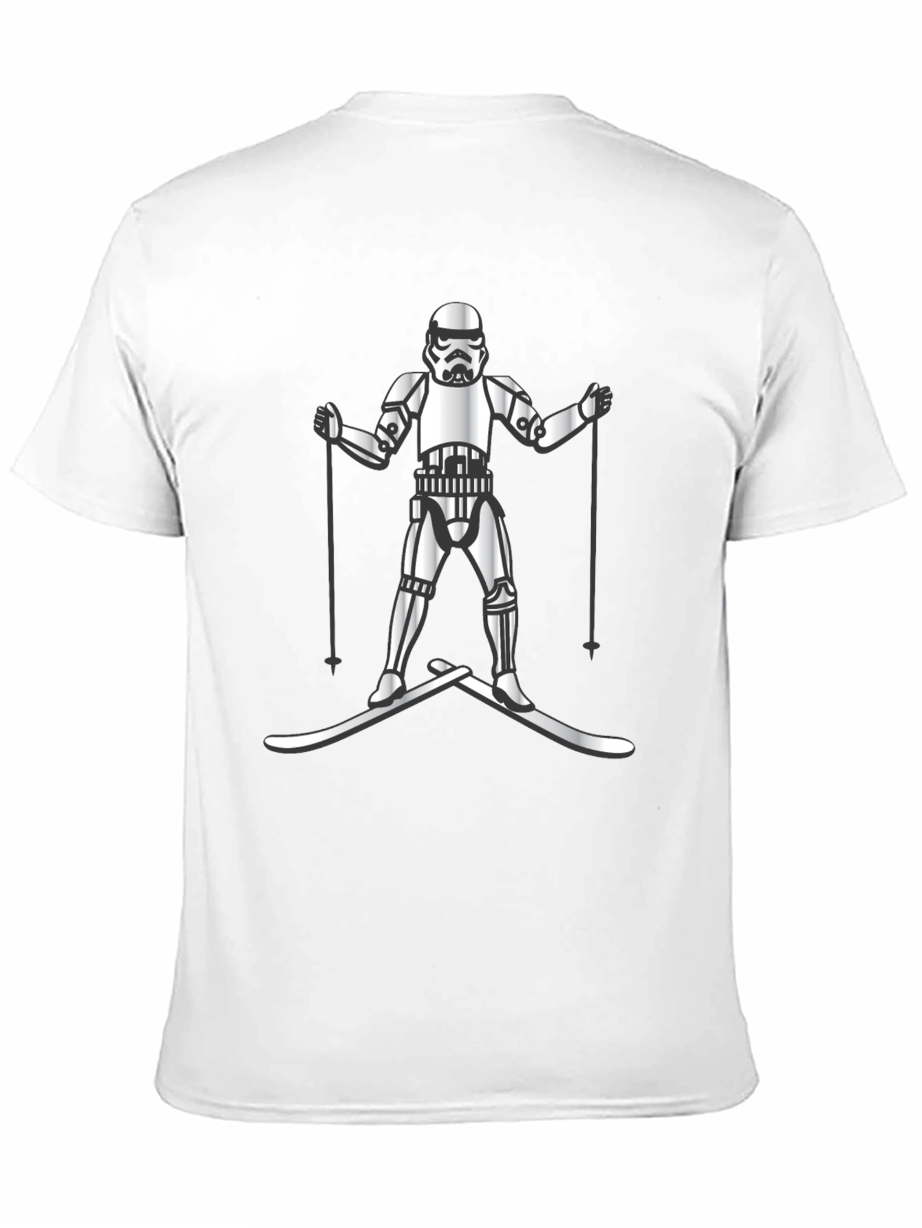 Stormtrooper Skiing Graphic T-Shirt - Black