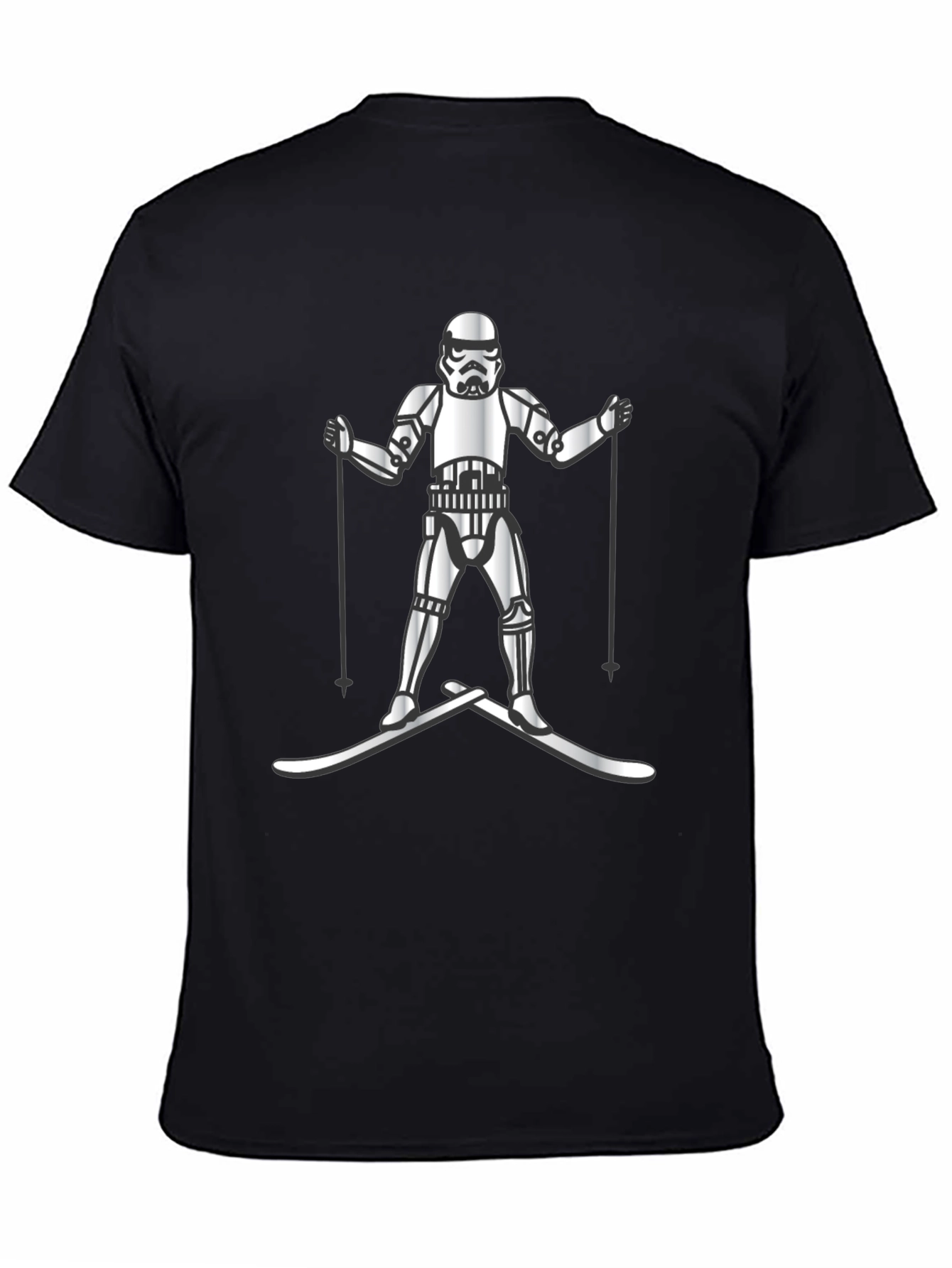 Stormtrooper Skiing Graphic T-Shirt - Black