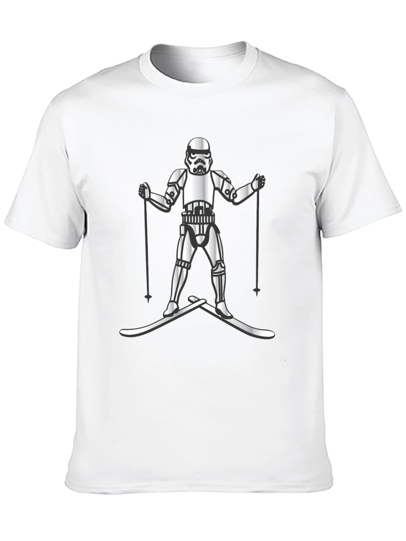 Stormtrooper Skiing Graphic T-Shirt - Black