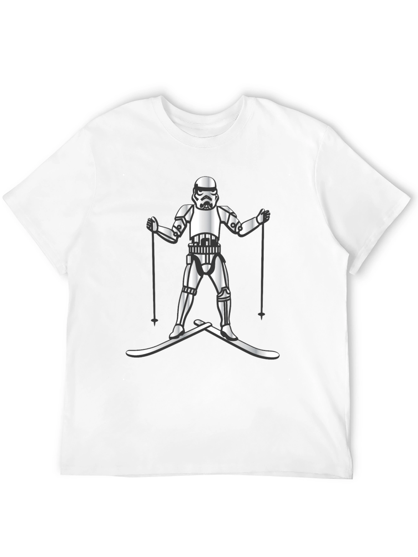 Stormtrooper Skiing Graphic T-Shirt - Black